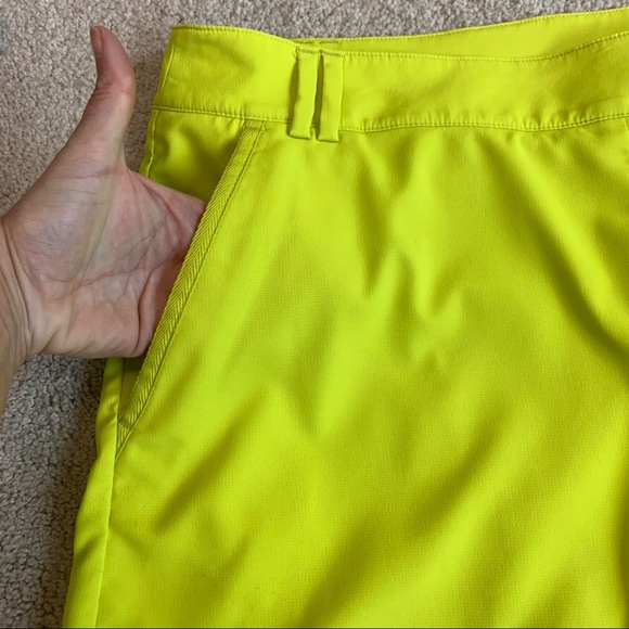 Puma Golf tennis Skort Skirt Neon highlighter yellow Chartreuse Front Pleat XL - Picture 3 of 9